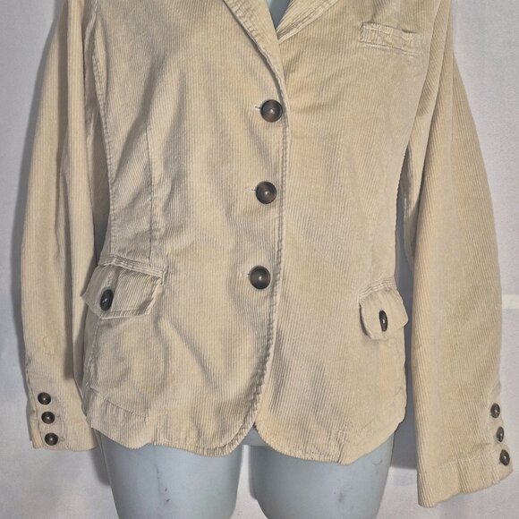Talbots cream colored stretch Corduroy jacket in size 14/Large - Picture 4 of 16